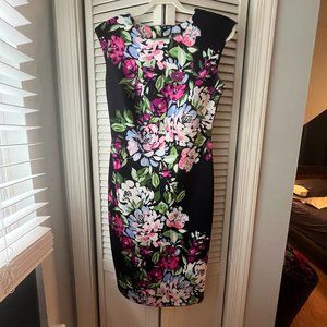 Navy blue floral shift dress